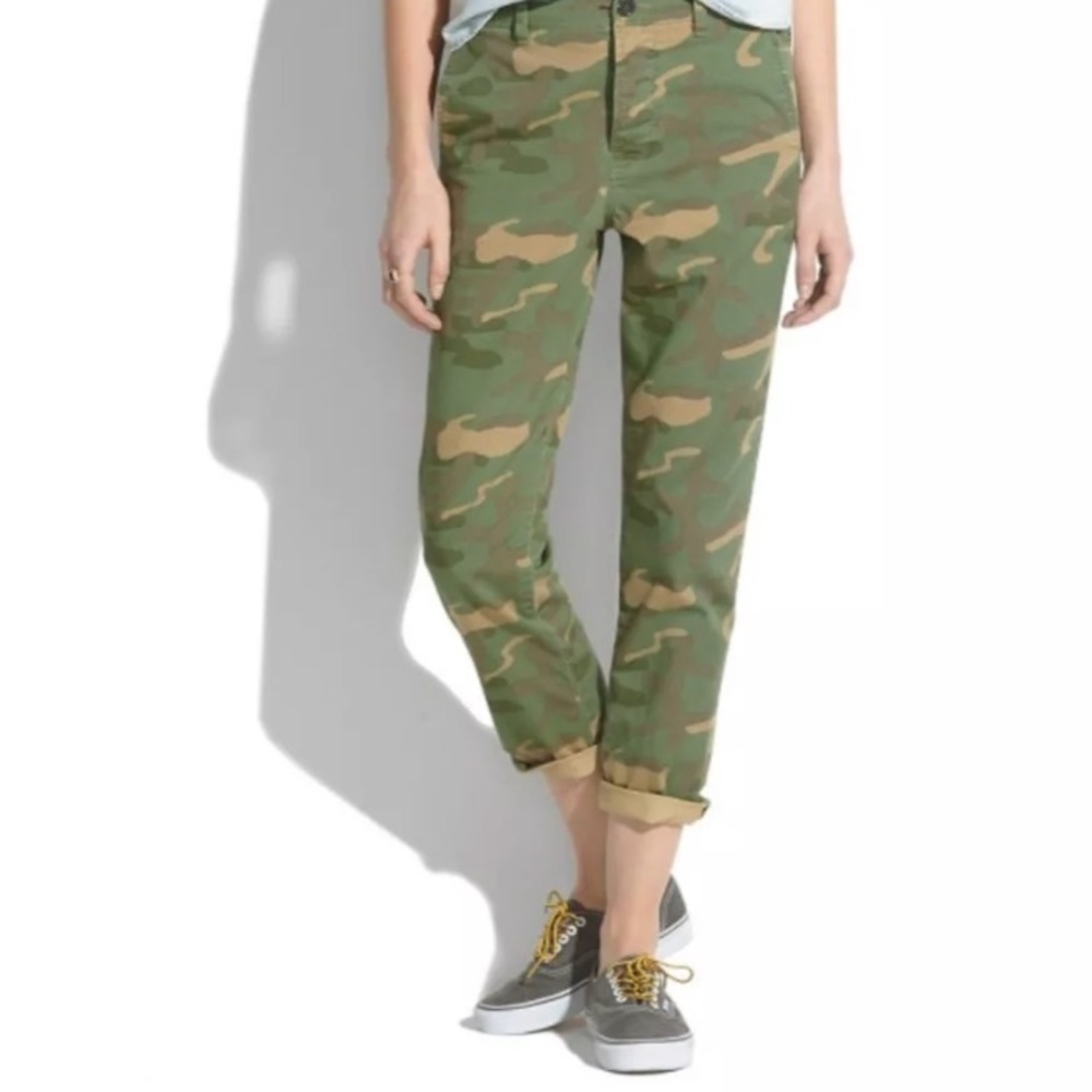 EUC Madewell Cropped Rivington Trousers Camo 29